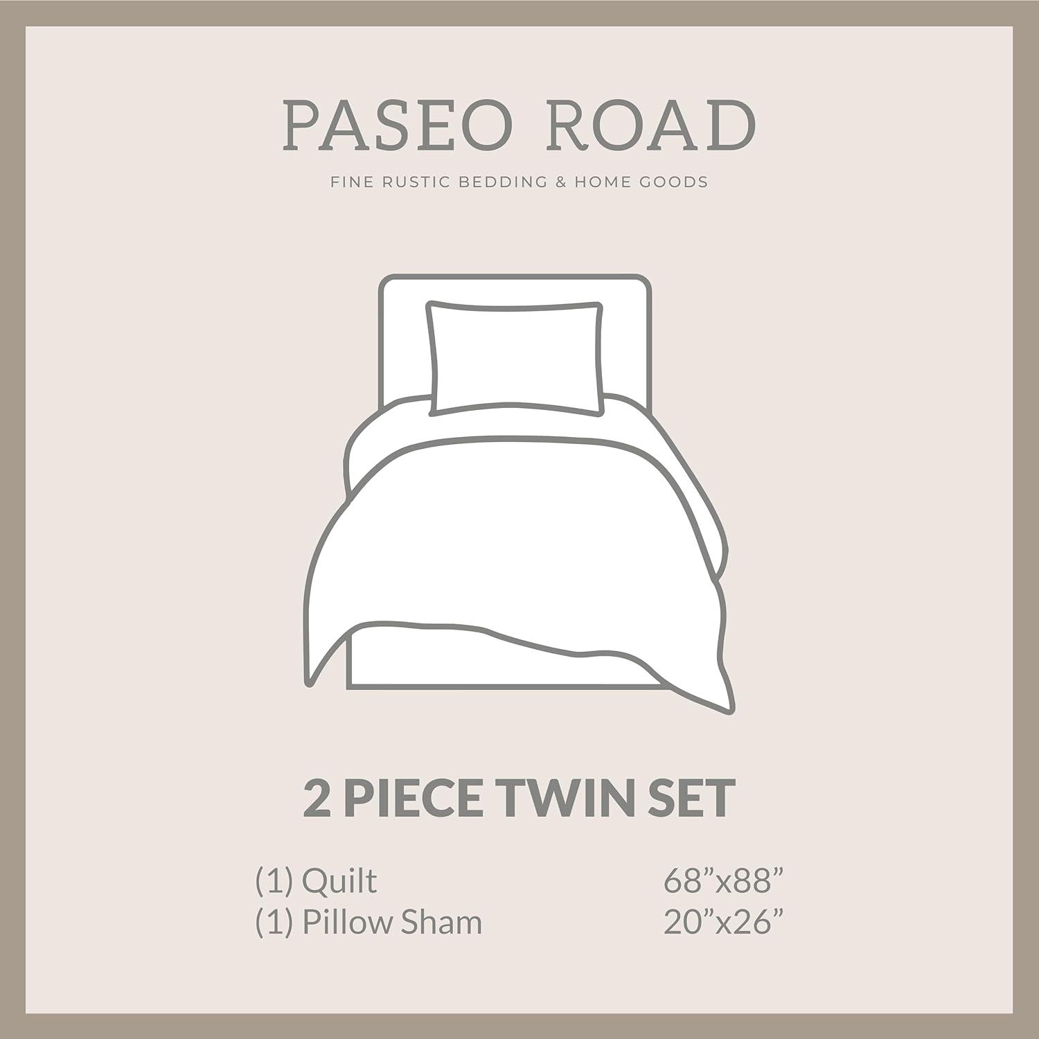 Paseo Road Ranch Life 2 Piece Longhorn Cow Reversible Cotton Quilt Set, Western Bedding, Twin