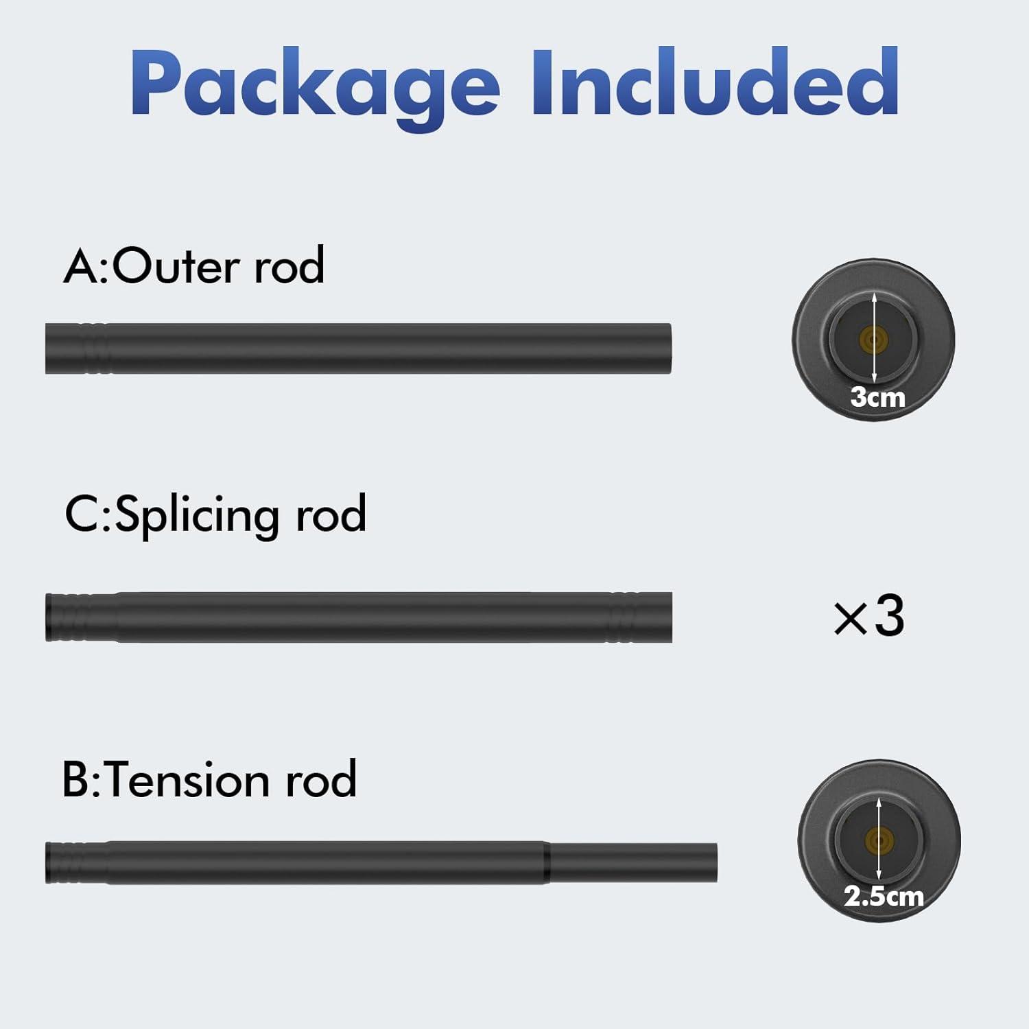 The Shower Curtain Rod, Adjustable 32-89 Inch Spring Tension Shower Rods.