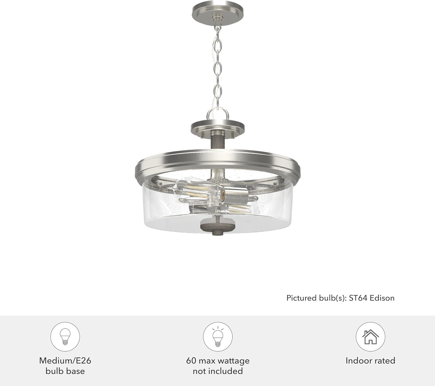 Hunter Fan River Mill 2 Light 15" Semi Flush Mount