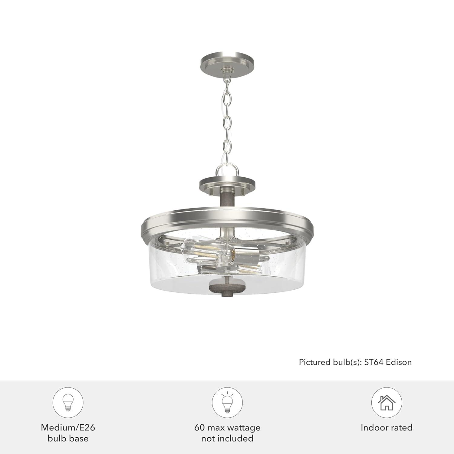 Hunter Fan River Mill 2 Light 15" Semi Flush Mount