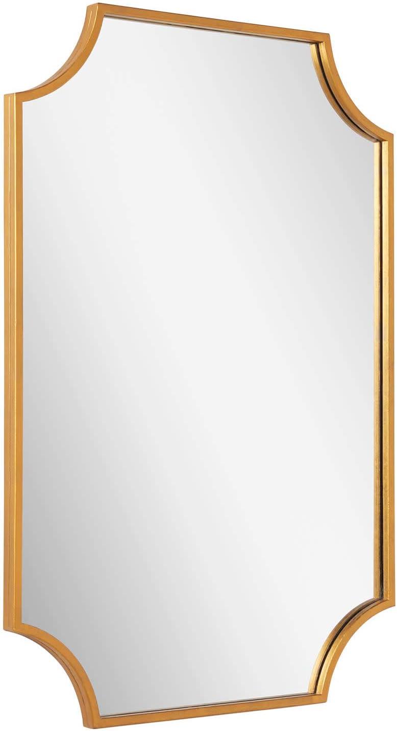 Gold Antique Rectangular Metal Framed Mirror