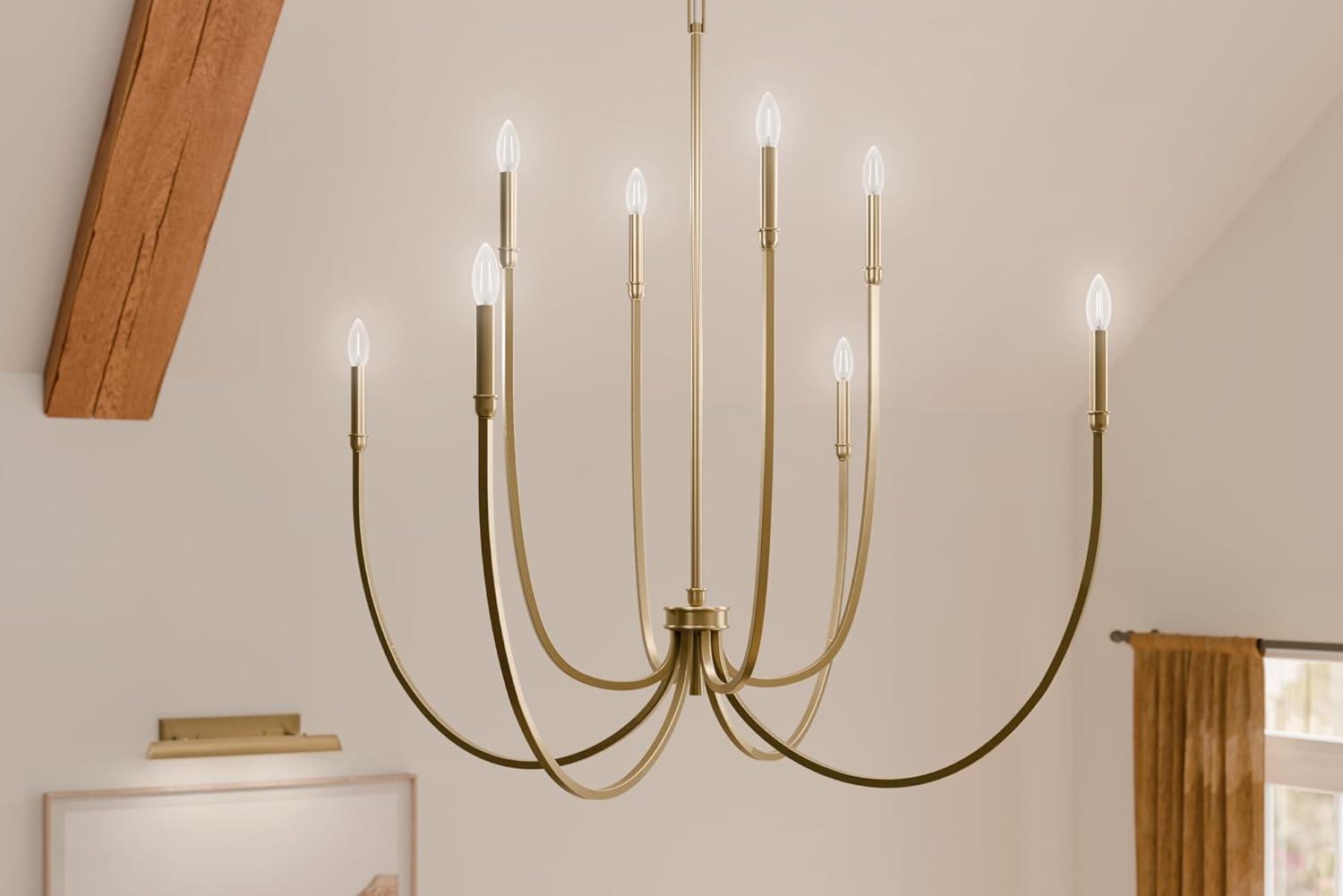 Champagne Bronze 8-Light Candle Style Chandelier