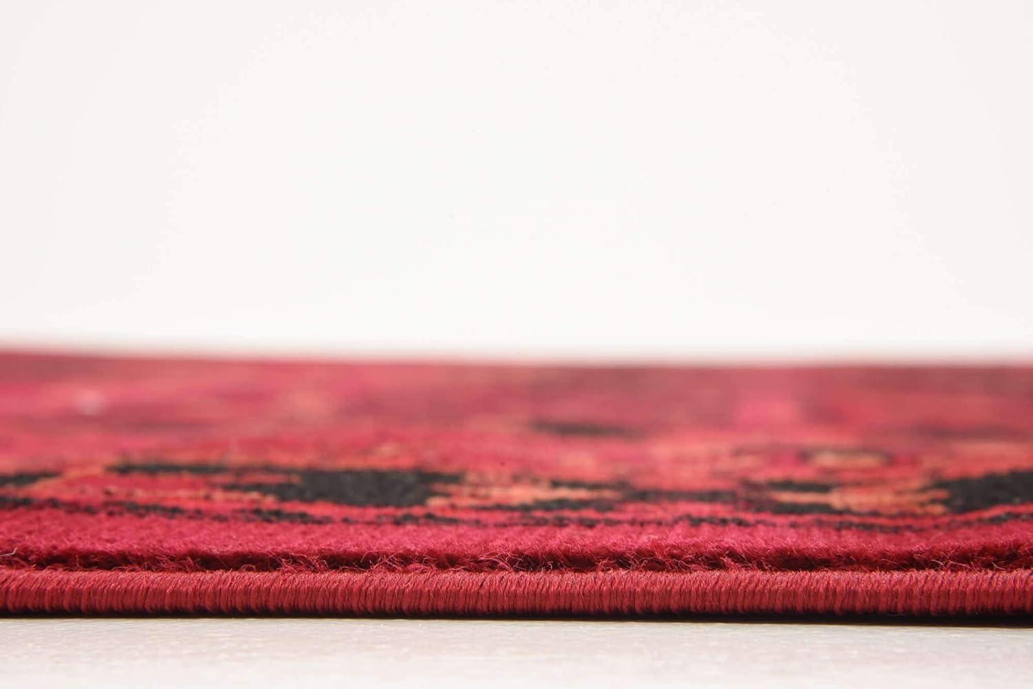 Unique Loom Sheibani Tekke Rug Red/Black 9' x 12' Rectangle Border Traditional Perfect For Living Room Bed Room Dining Room Office