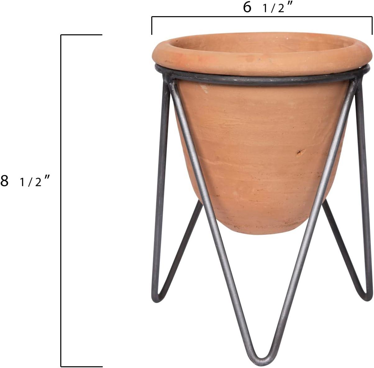 Terracotta Planter with Metal Stand