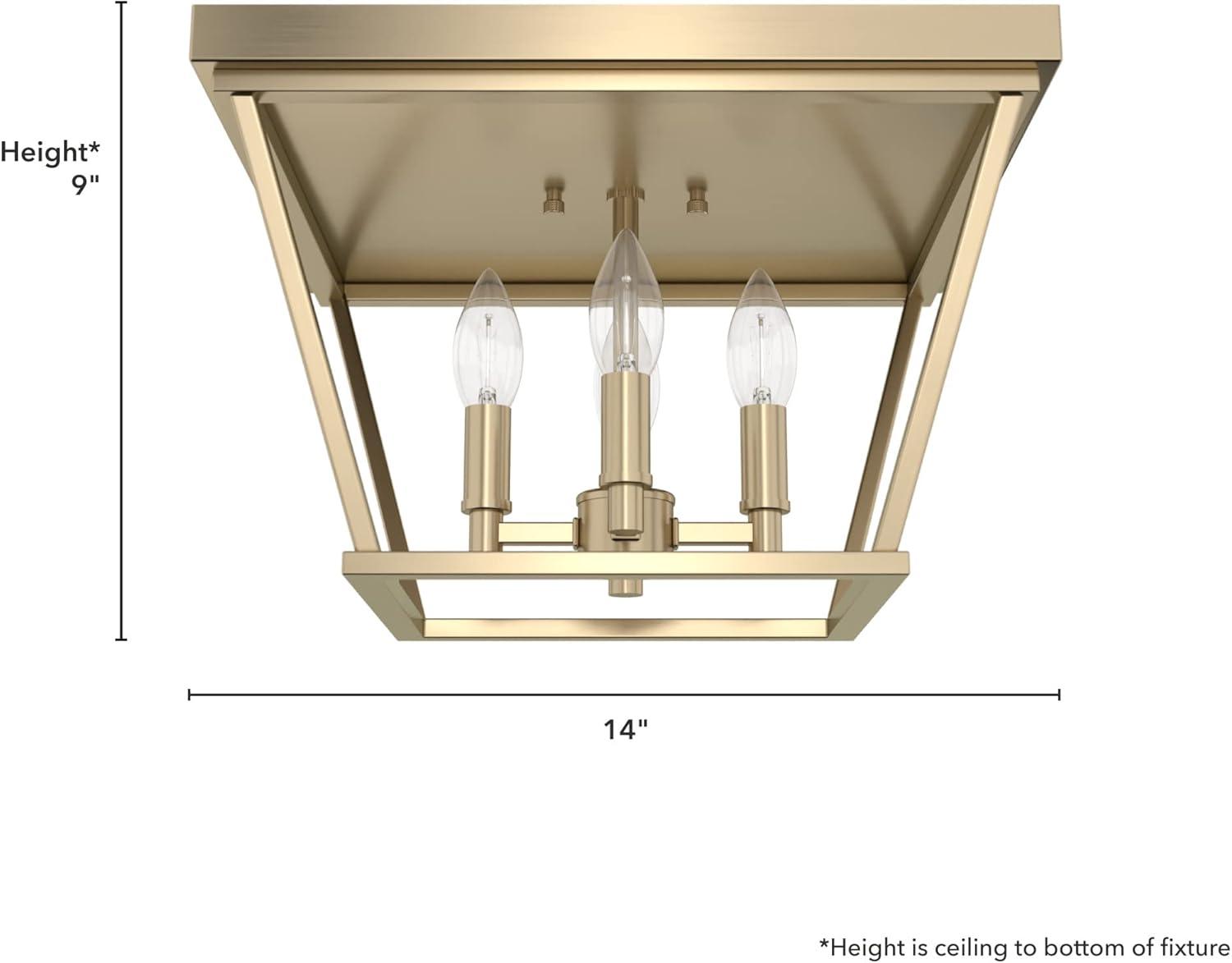 Laurel Ridge Alturas Gold 14" Modern Indoor/Outdoor Flush Mount Light