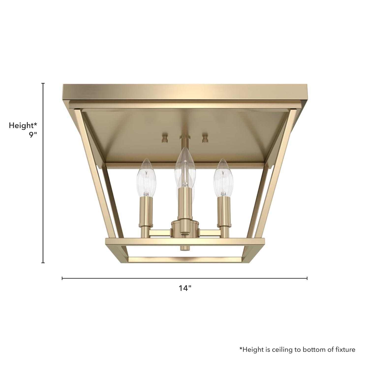Hunter Fan Laurel Ridge 4 - Light 14'' Lantern Square / Rectangle Flush Mount