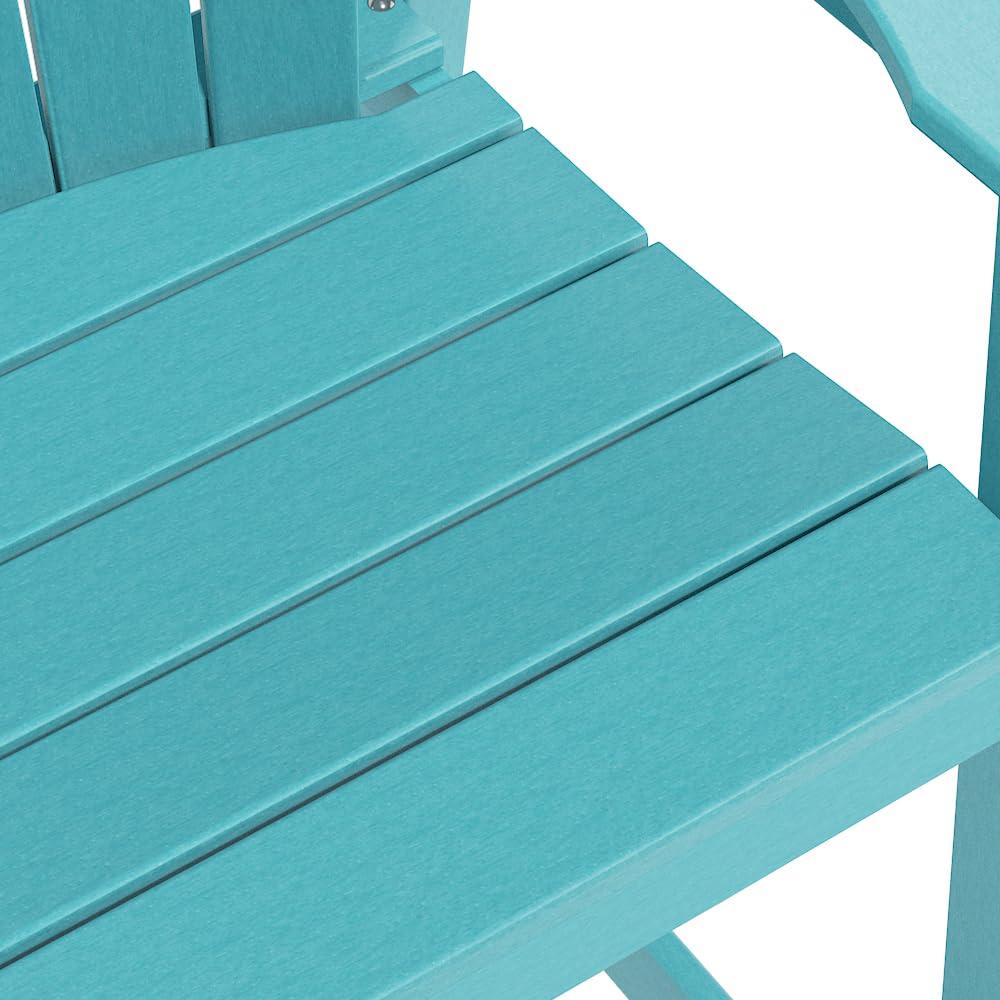 Outdoor Tall Adirondack Chair, Patio Bar Stool Chair with High Back, 400lbs, Widened Arms, All-Weather Balcony Chair for Backyard, Garden, Yard (1 PC)