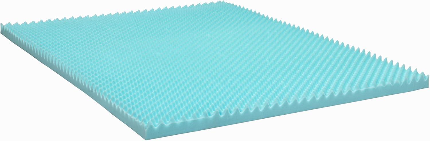 Twin XL Blue Memory Foam Eggcrate Mattress Topper