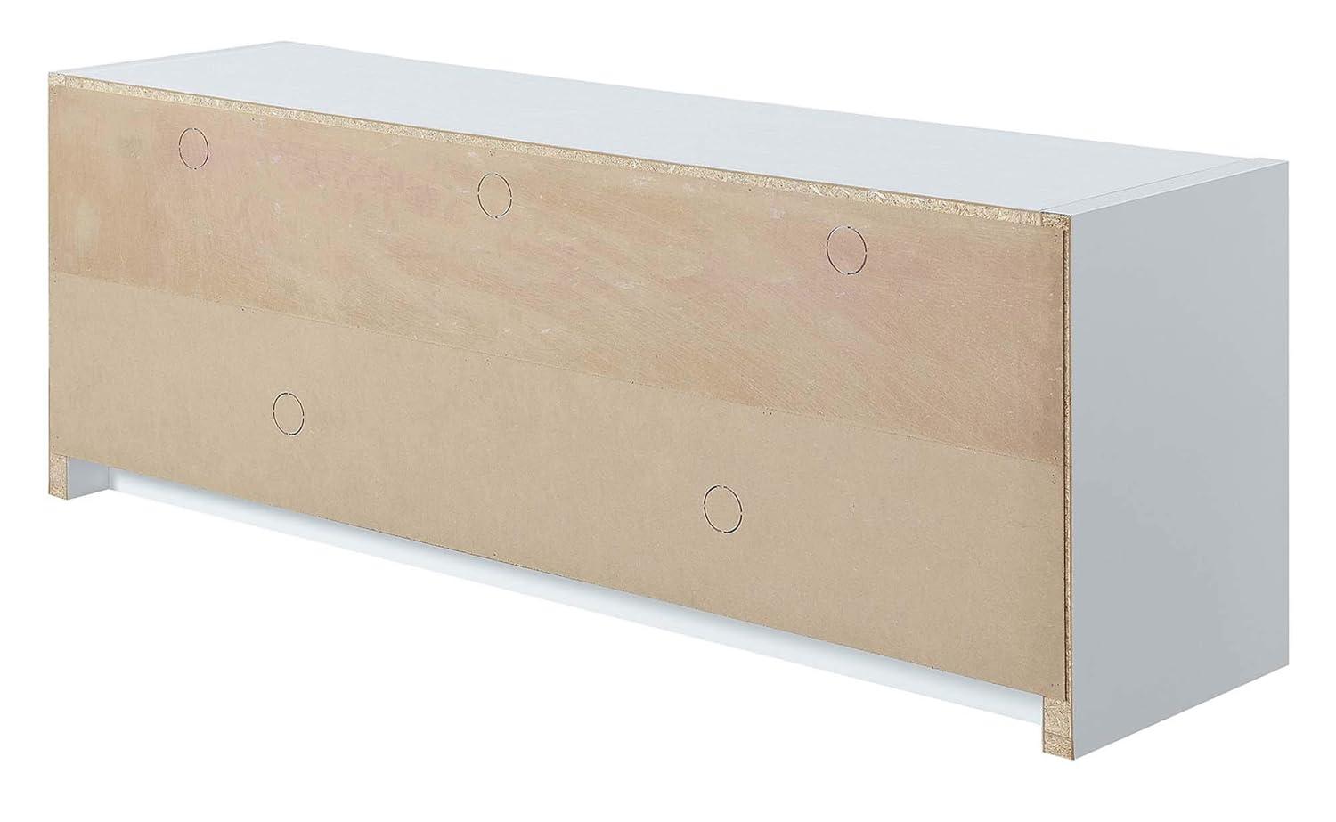 Convenience Concepts Newport Marbella 60 inch TV Stand with Cabinets and Shelves, White