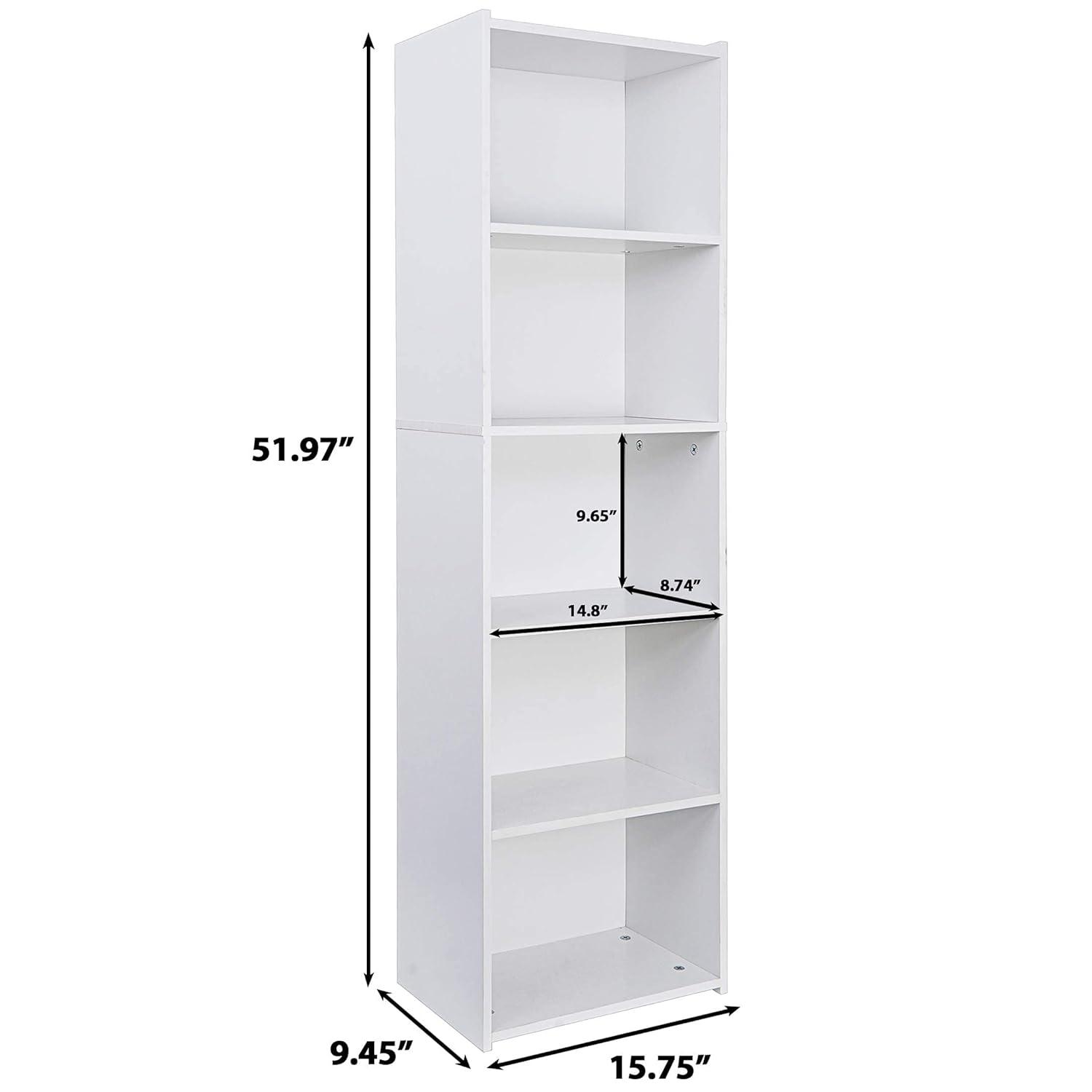 ZENY 5-Tiers Bookshelf Bookcase Multipurpose Collection Display Storage