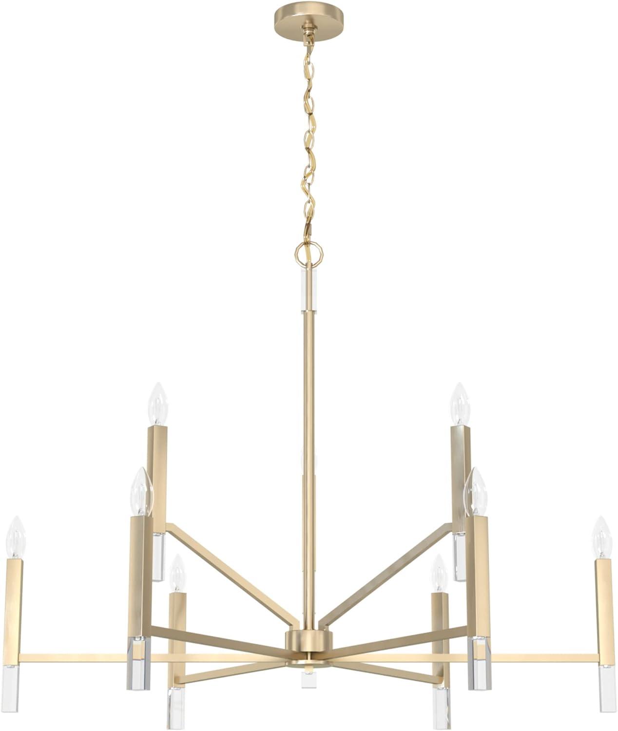 Alturas Gold Crystal 9-Light Modern Tiered Chandelier