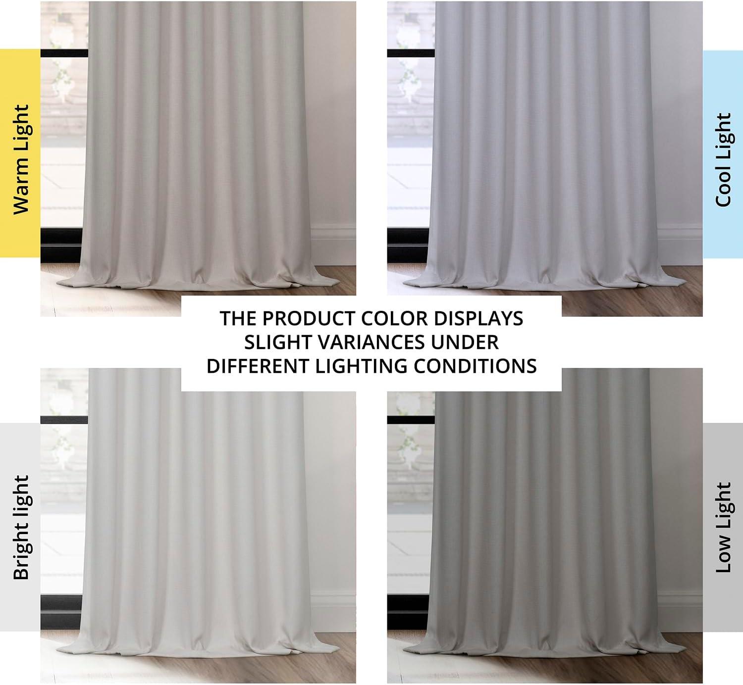 HPD Half Price Drapes Birch Extra Wide Faux Linen Room Darkening Curtains for Bedroom & Living Room Curtains (1 Panel), Door & Window Curtains 84 inches long, Rod Pocket curtains, 100W X 120L