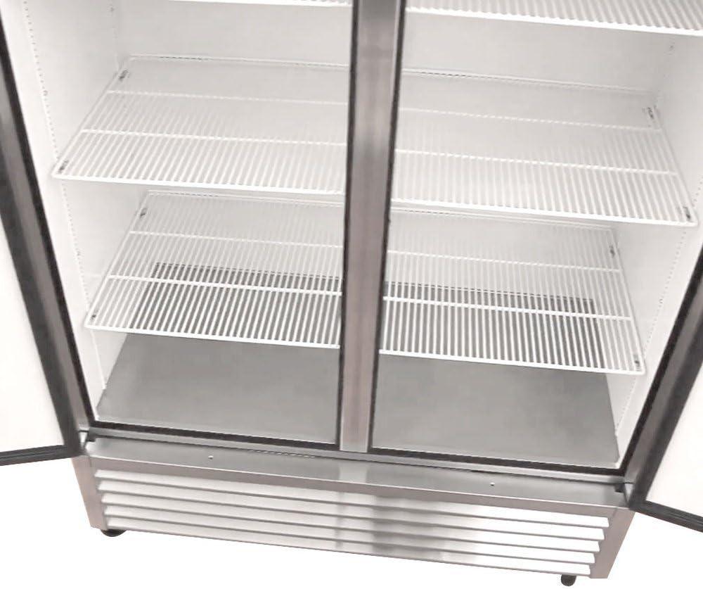 Stainless Steel Double Door Commercial Refrigerator with Adjustable Shelves