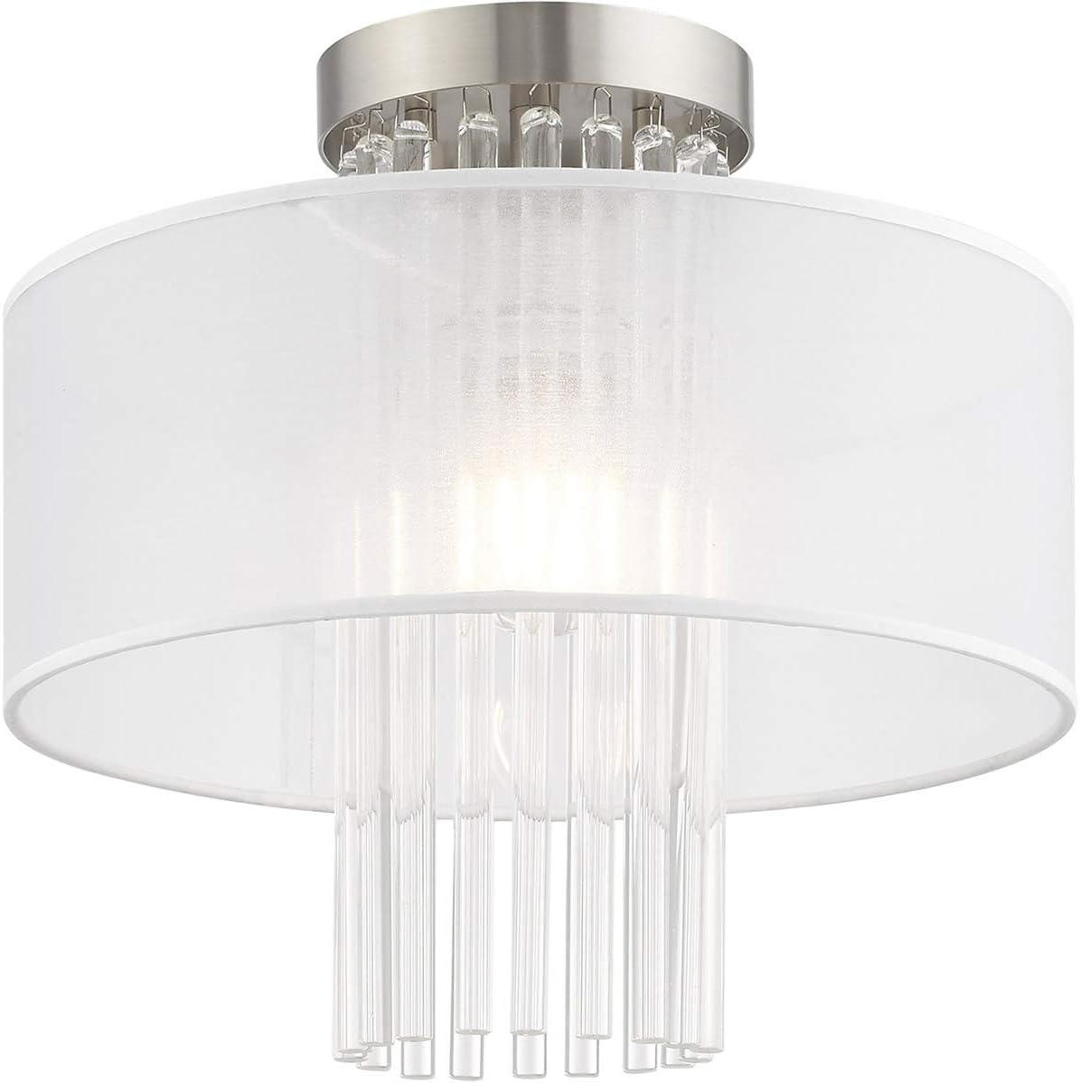 Livex Lighting Alexis 1 - Light Flush Mount in  Brushed Nickel