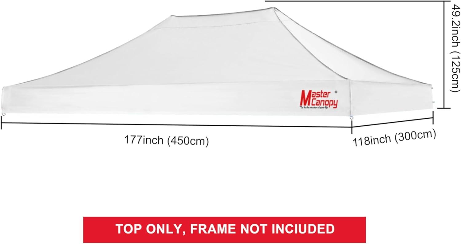 MASTERCANOPY Replacement Pop Up Canopy Top (10x15, White)