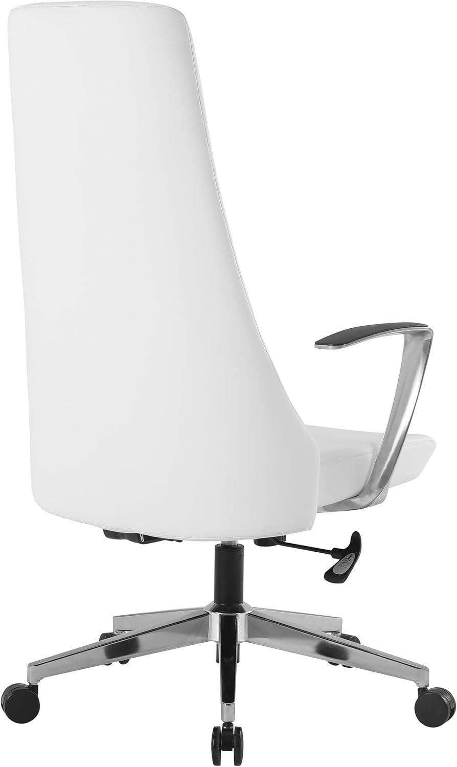 High Back Office Chair in Dillon Snow White in Antimicrobial Fabric