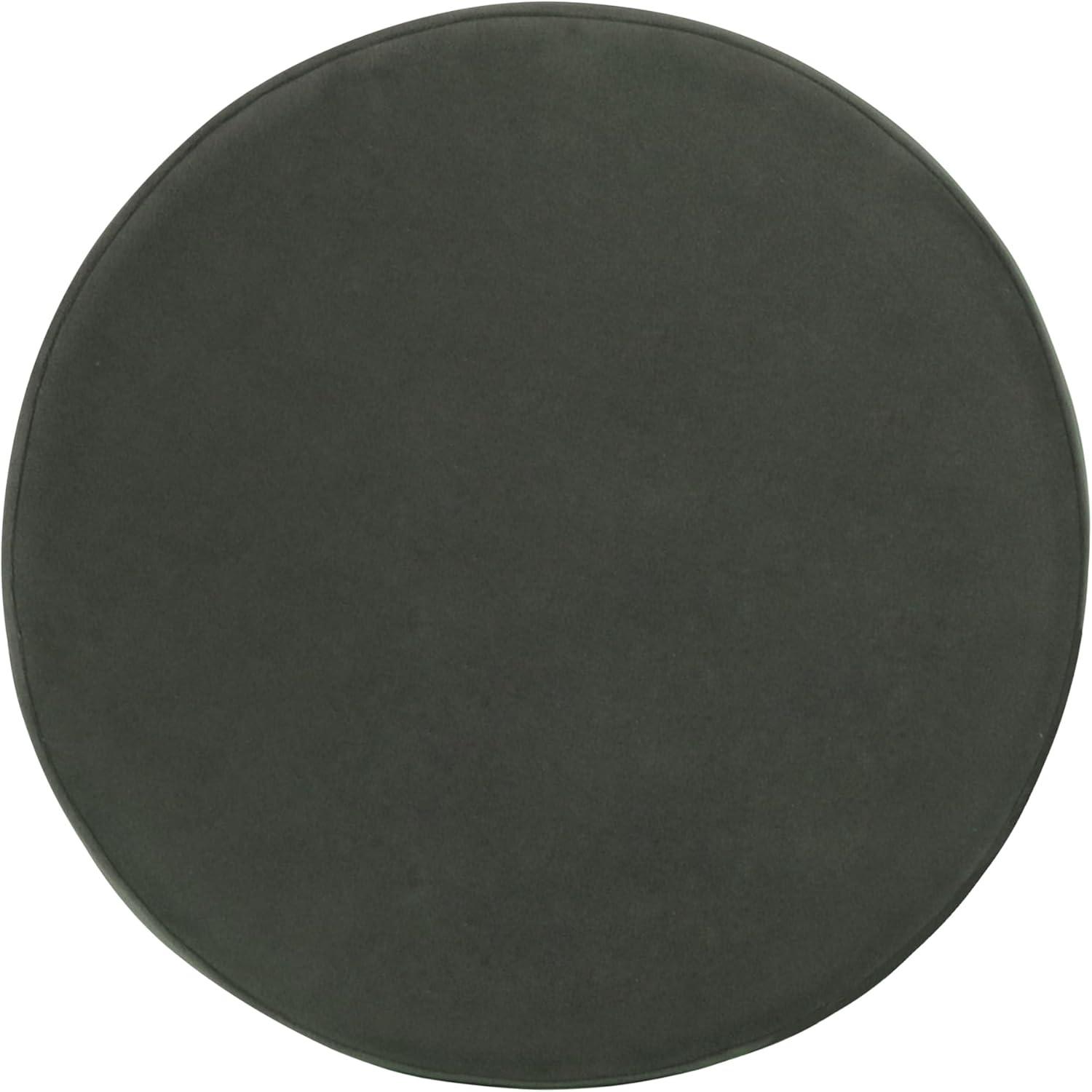 Round Storage Ottoman Loden Green - HomePop: Velvet Upholstered, Lift-Off Lid, Wood Legs, Bedroom & Living Room Furniture