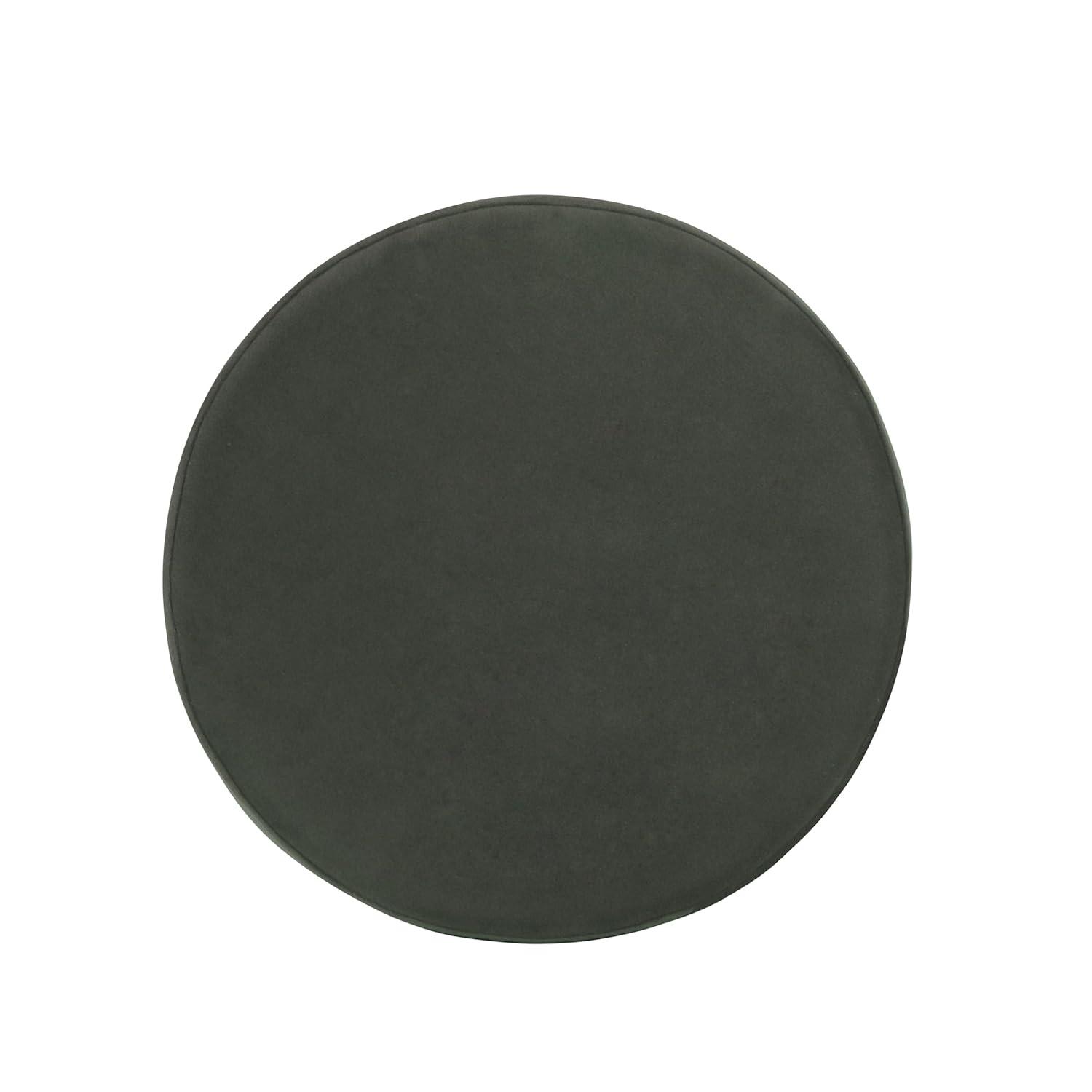 Round Storage Ottoman Loden Green - HomePop: Velvet Upholstered, Lift-Off Lid, Wood Legs, Bedroom & Living Room Furniture