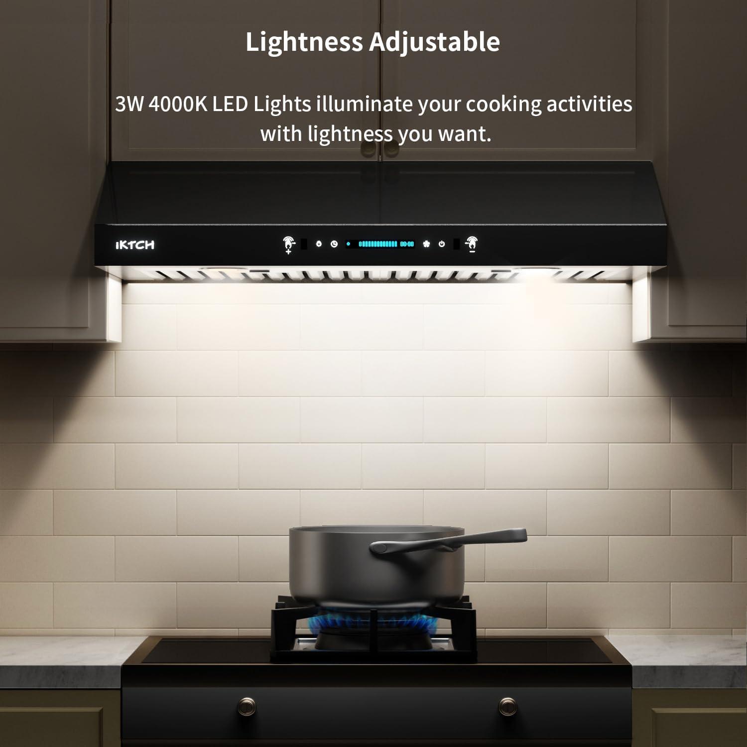 30'' 900 CFM Under Cabinet Range Hood with LED Lights and Remote Control Included