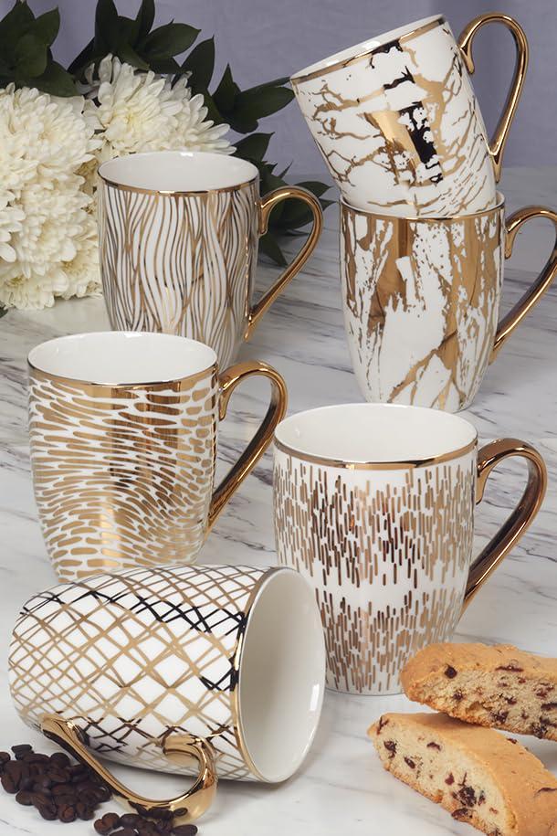 Certified International Set Of 6 Gold Plated Mugs