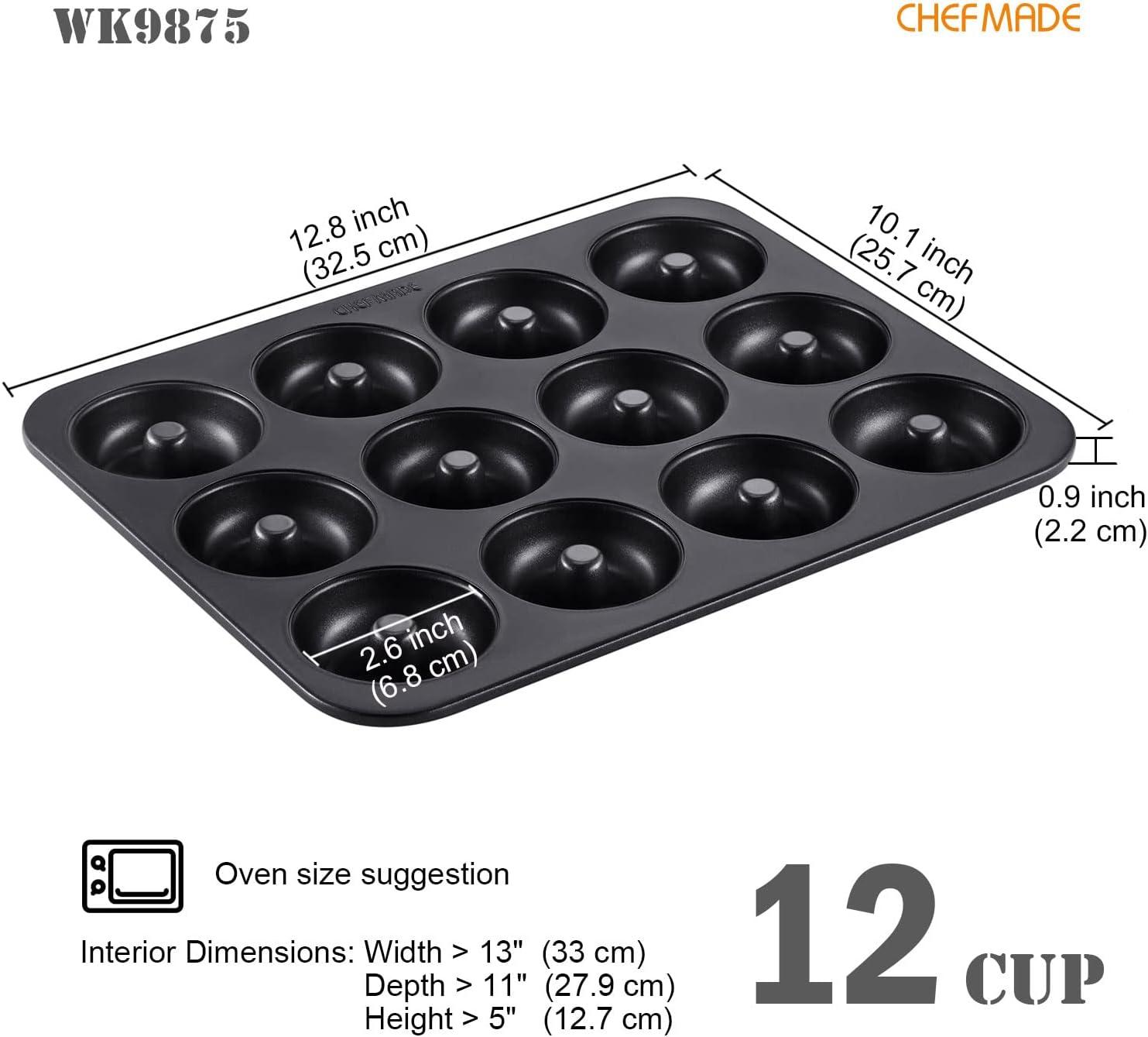 CHEFMADE CHEFMADE 12 Cavity Donut Pan Ring Doughnut Baking Pan