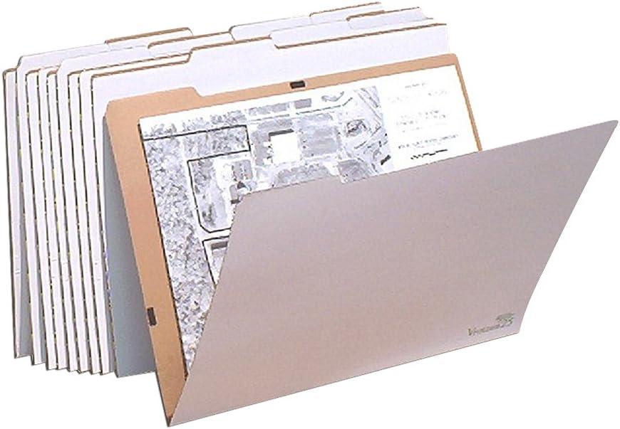 Gray Corrugated Cardboard Vertical File Folders, Pack of 10