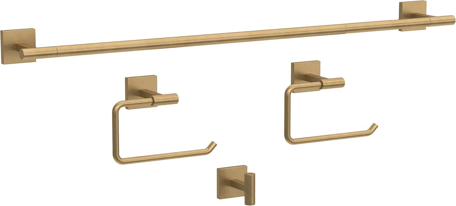 Franklin Brass Nash 4-Piece Bath Hardware Set 18" Towel Bar w/ Extender Toilet Paper Holder Towel Holder Towel Hook NASH64-SG