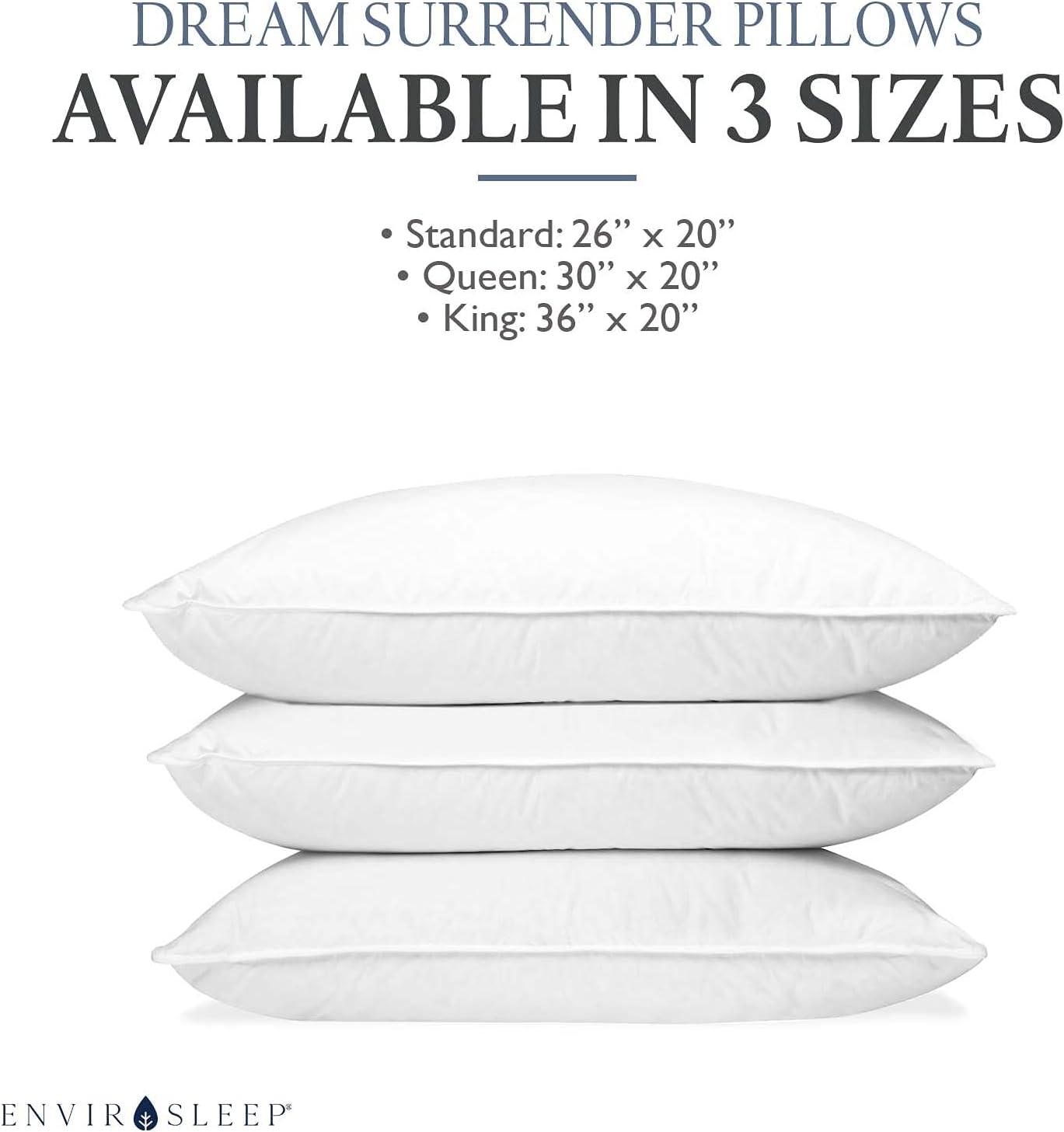Hypoallergenic White Polyester and Cotton Bed Pillow Set