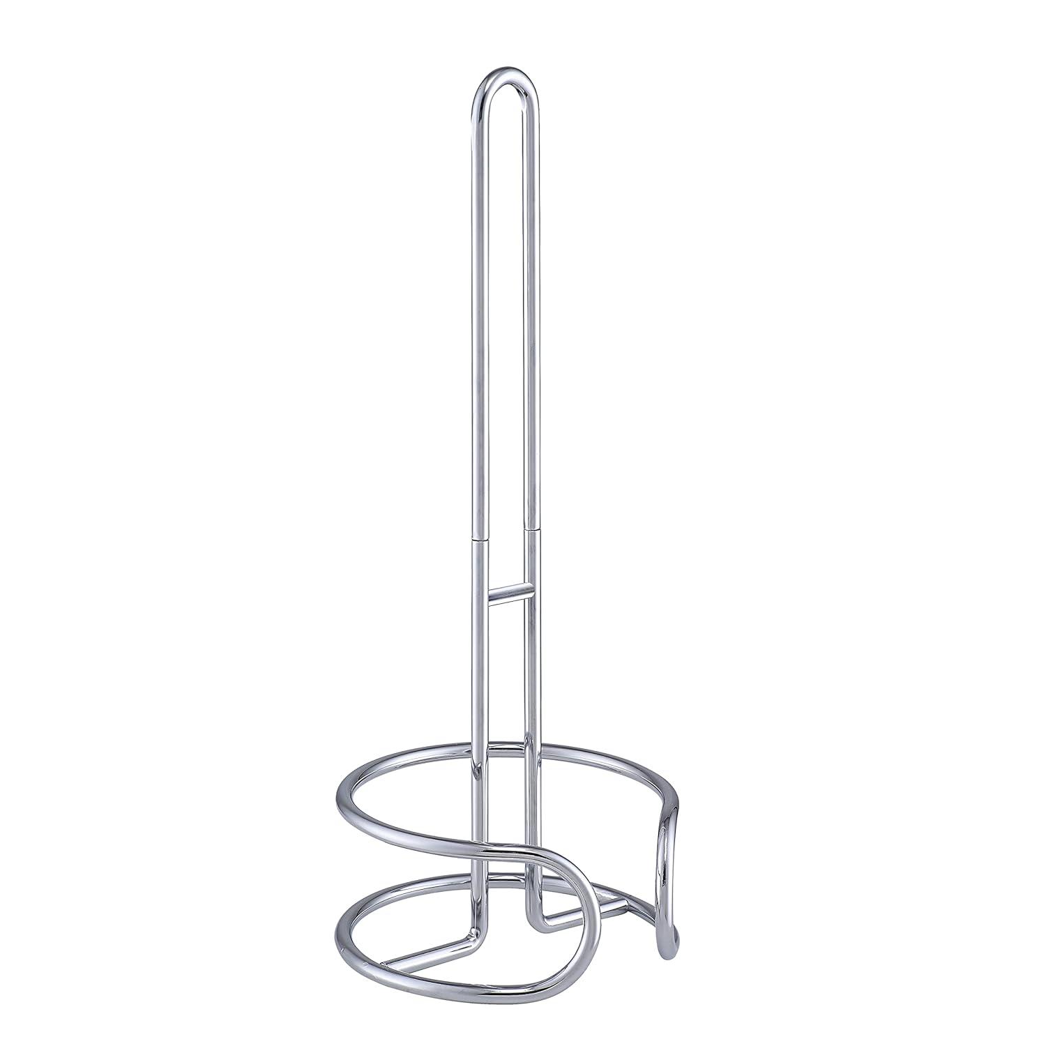 SunnyPoint Heavy Wire Gauge Spare Bathroom Toilet Tissue Paper Roll Holder Storage Stand WF-LY-WC-01BLK