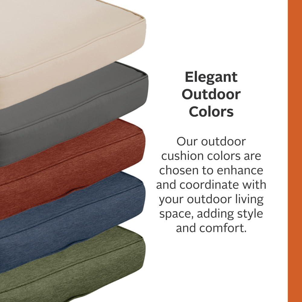 Montlake Heather Grey 54" Water-Resistant Patio Sofa Cushion