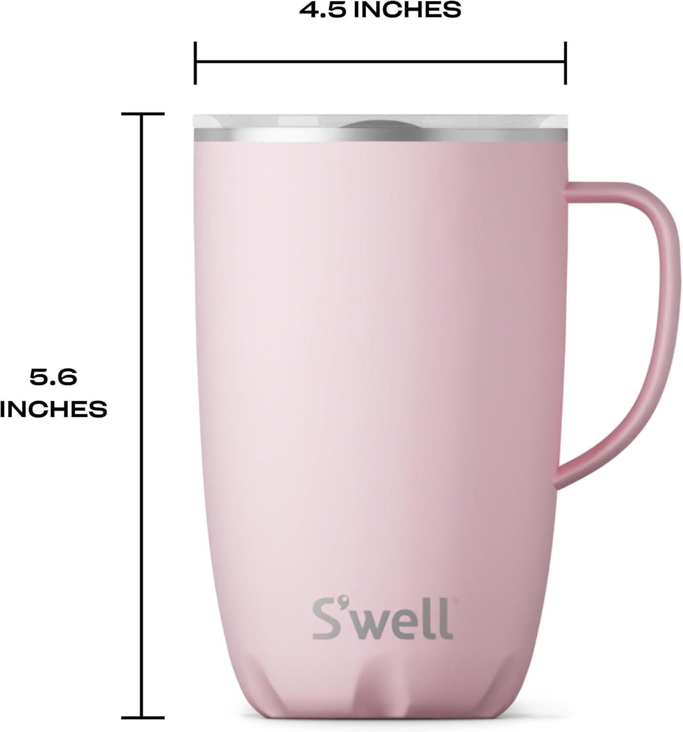 Swell Stainless Steel Travel Mug with Handle - Triple-Layered Vacuum-Insulated Container Designed