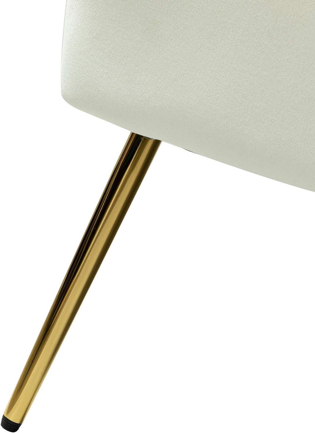 Velvet Sofa 2 Seater Upholstered Loveseat Living Room Chair White Tufted Back Home Bedroom Ivory