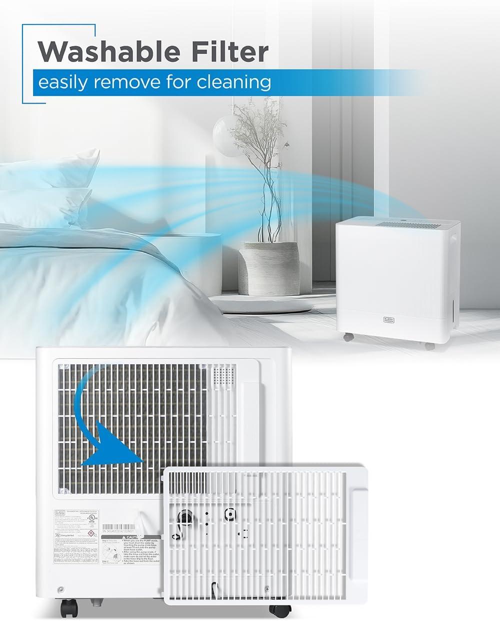 BLACK+DECKER Dehumidifier for Large Spaces and Basements Energy Star Certified White