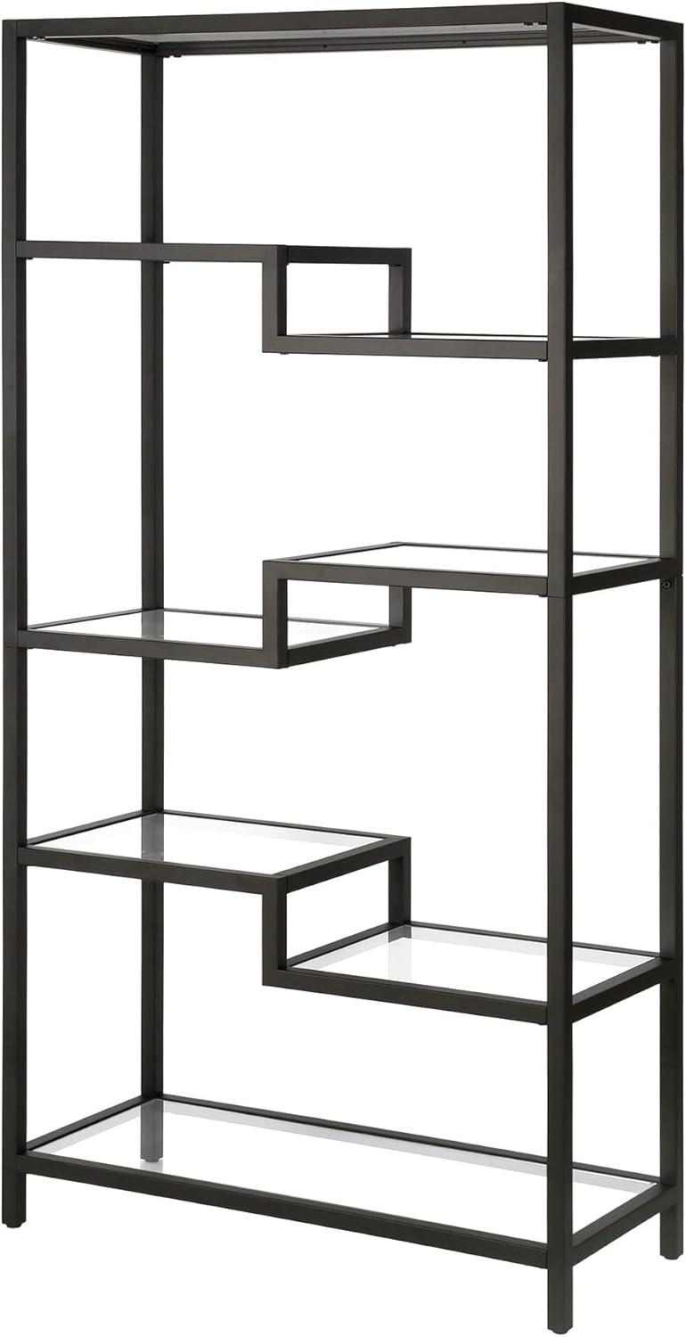 Johann 68" Blackened Bronze Geometric Metal Bookcase