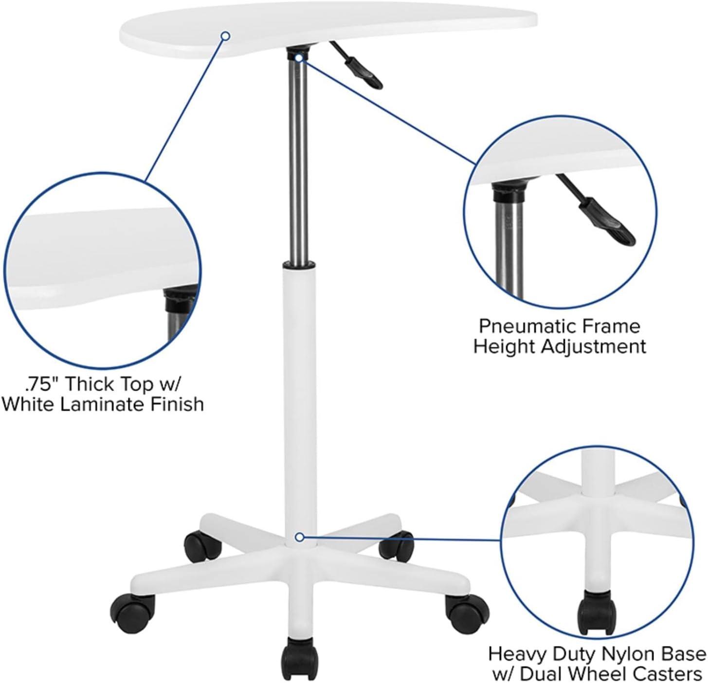 Flash Furniture Sit to Stand Mobile Laptop Computer Desk - Portable Rolling Standing Desk