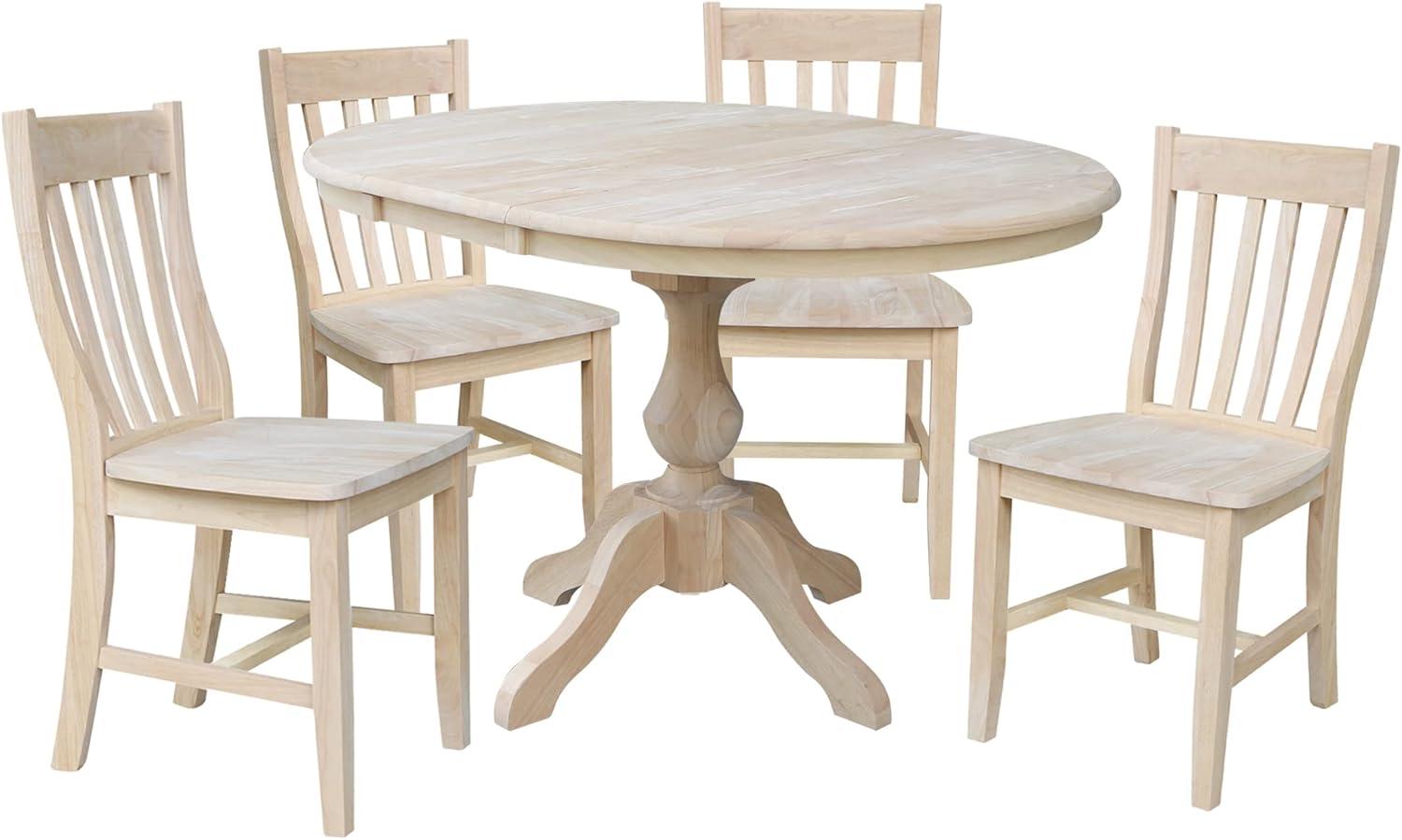 36" Kent Round Top Pedestal Dining Table with 12" Leaf - International Concepts