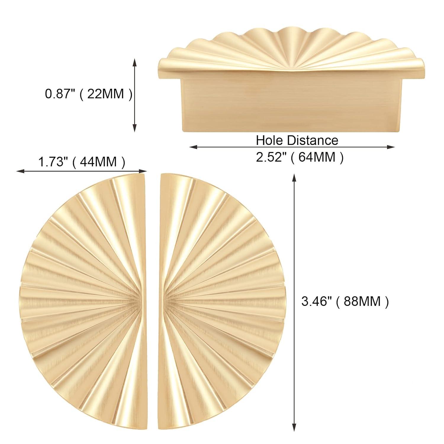 2 Pack Gold Cabinet knobs Kitchen Cabinet Pulls with Vintage Cupboard Drawers Hardware Dresser Drawer Handles Kitchen Cabinet Handles (Single Hole, 2 Pack, Brushed Gold)