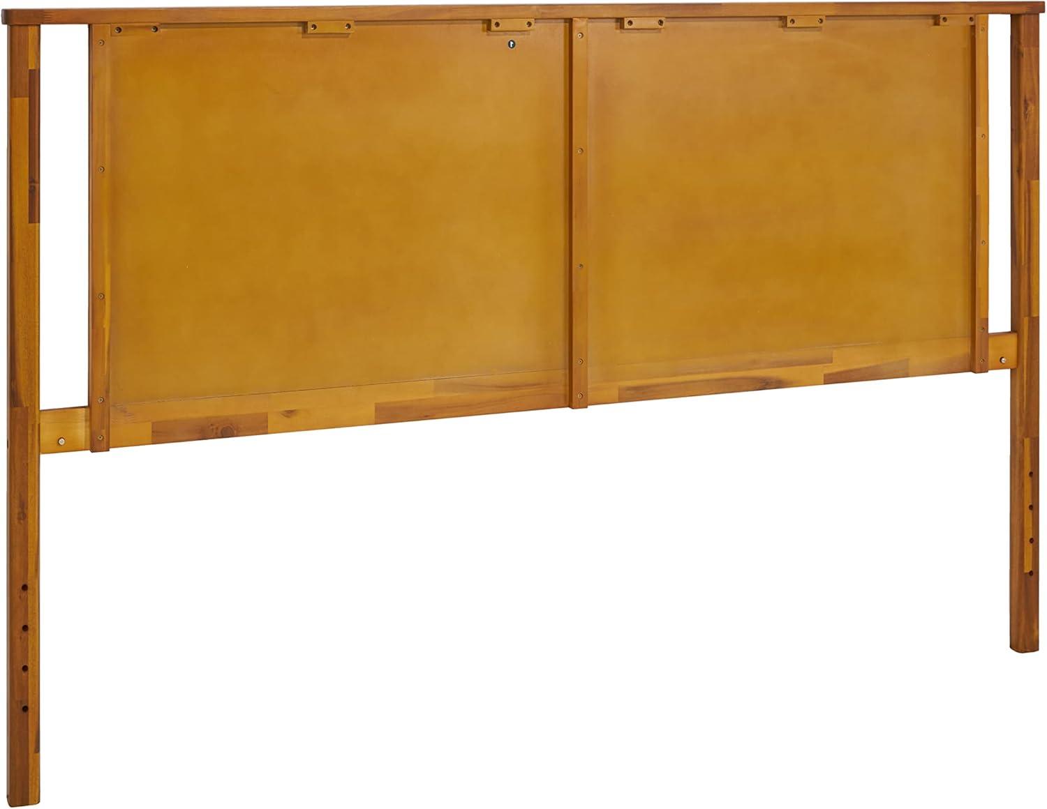 King Rustic Golden Brown Acacia Wood Slat Headboard
