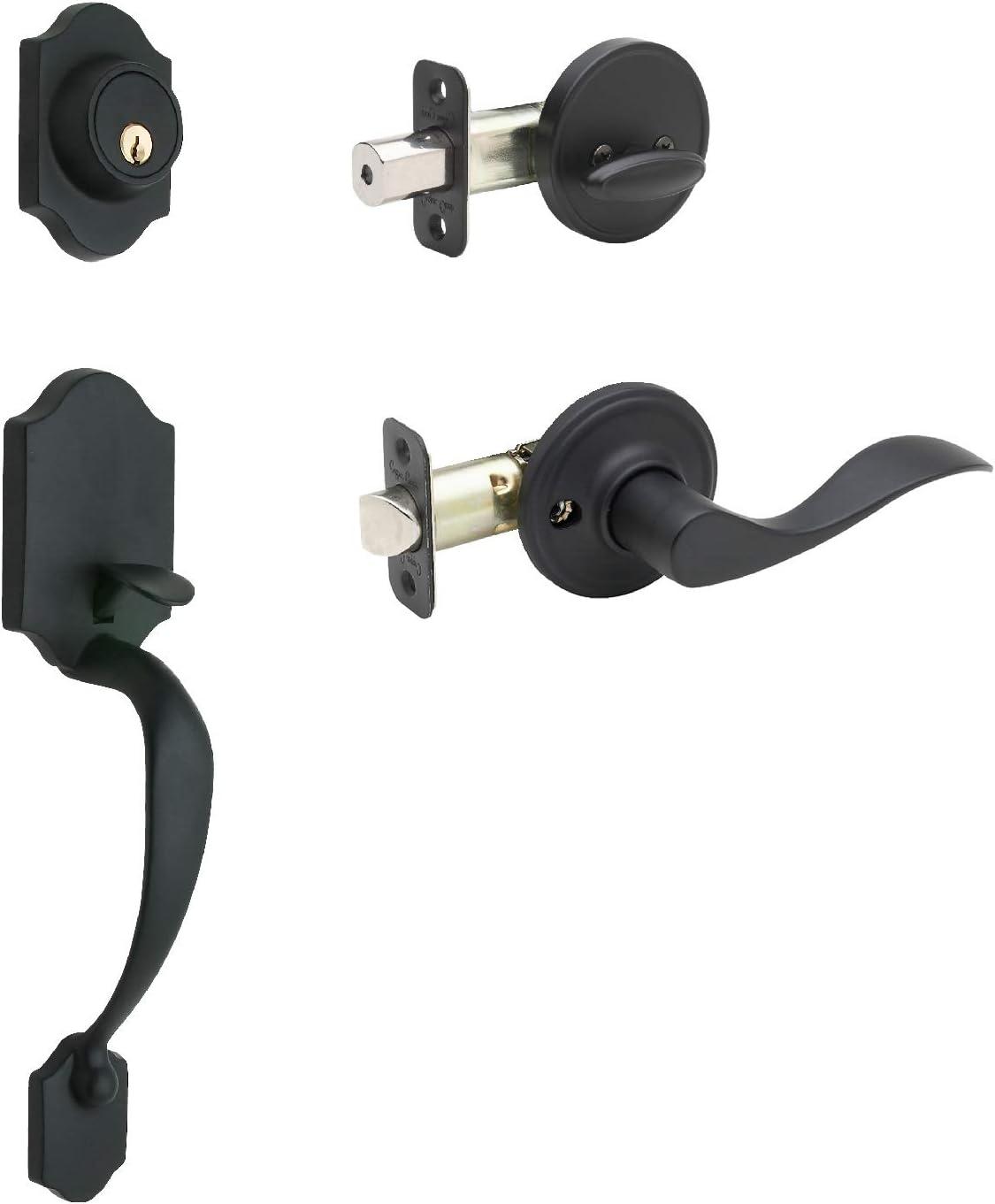 Copper Creek Copper Creek Handleset with Single Cylinder Deadbolt and Copper Creek Door Lever and Colonial Rosette