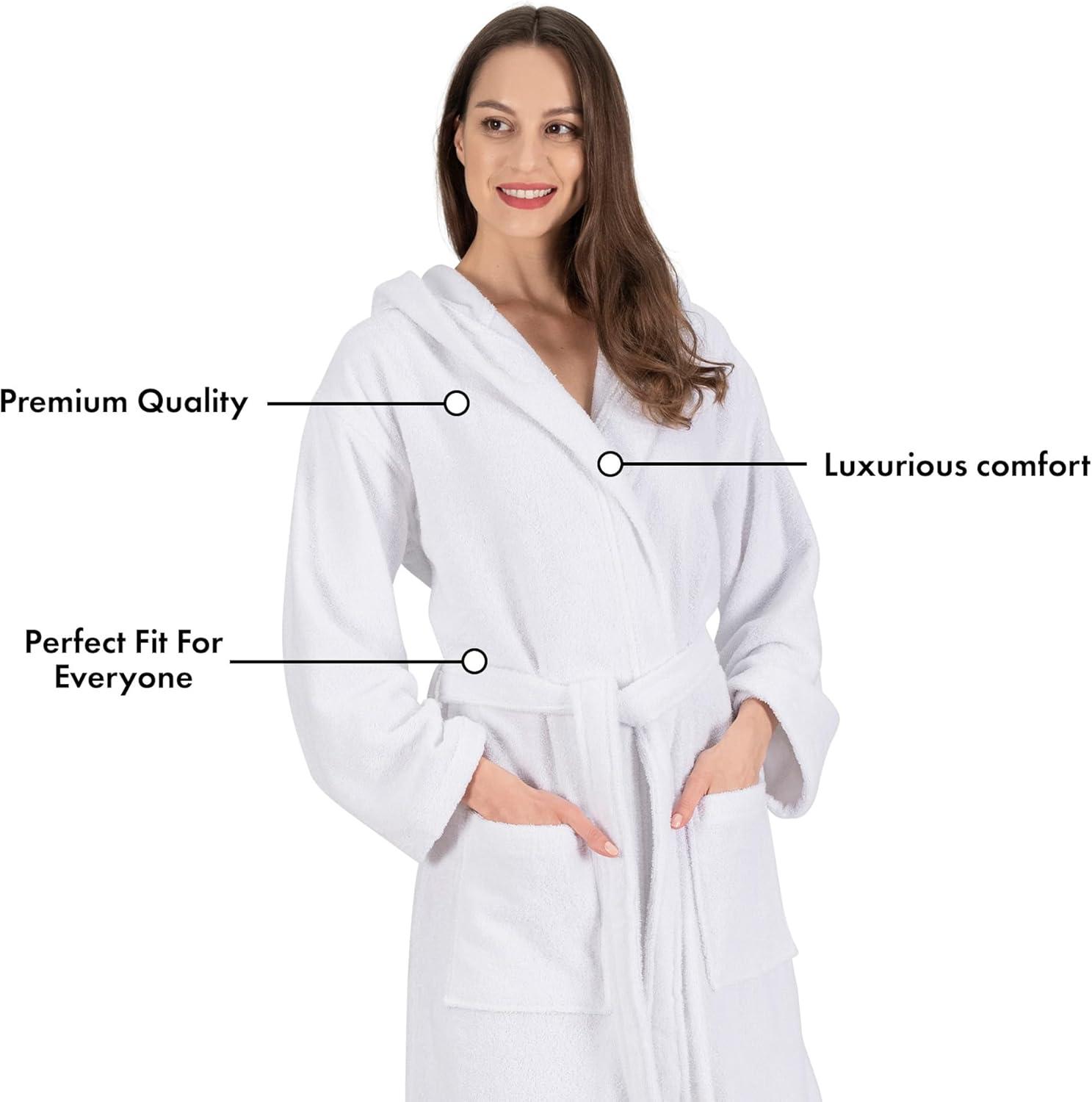 Nine West Hooded  Turkish Cotton Unisex Bath Robe Collection