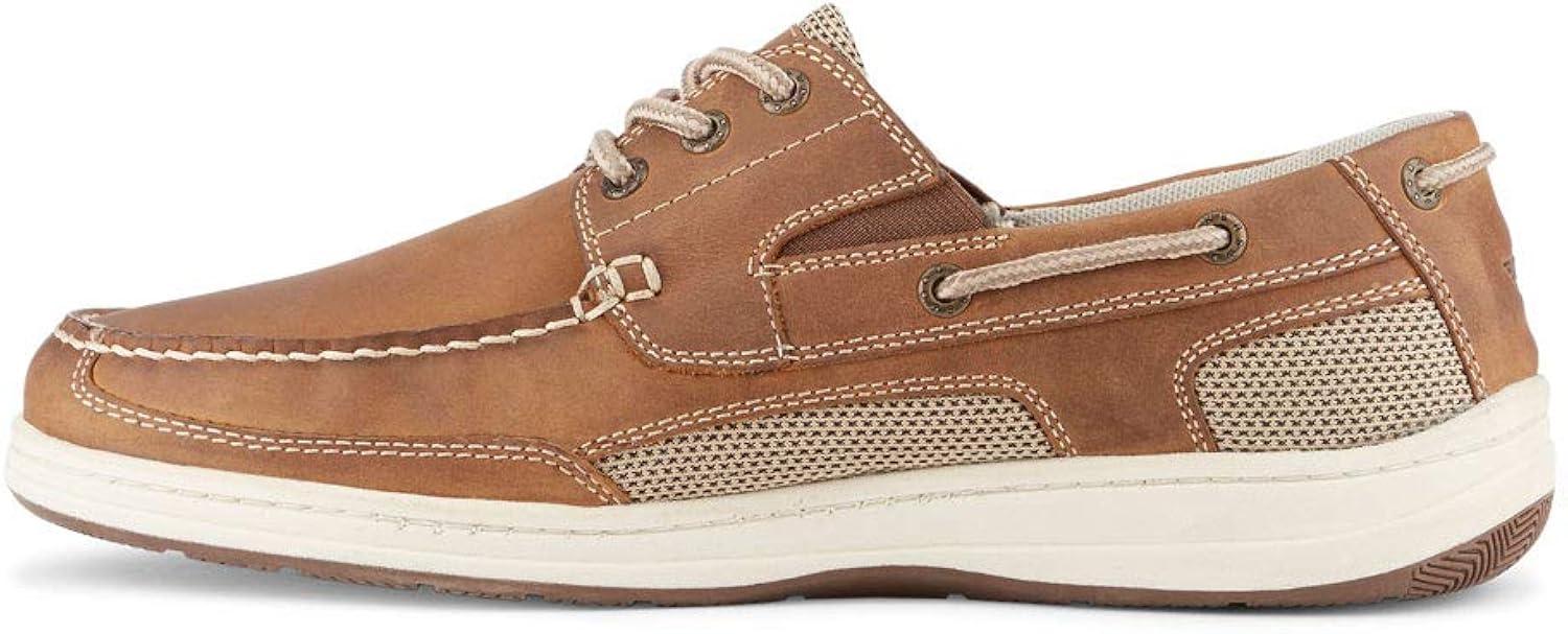 Dockers Mens Beacon Leather Casual Classic Boat Shoe with Stain Defender, Dark Tan, Size 11.5
