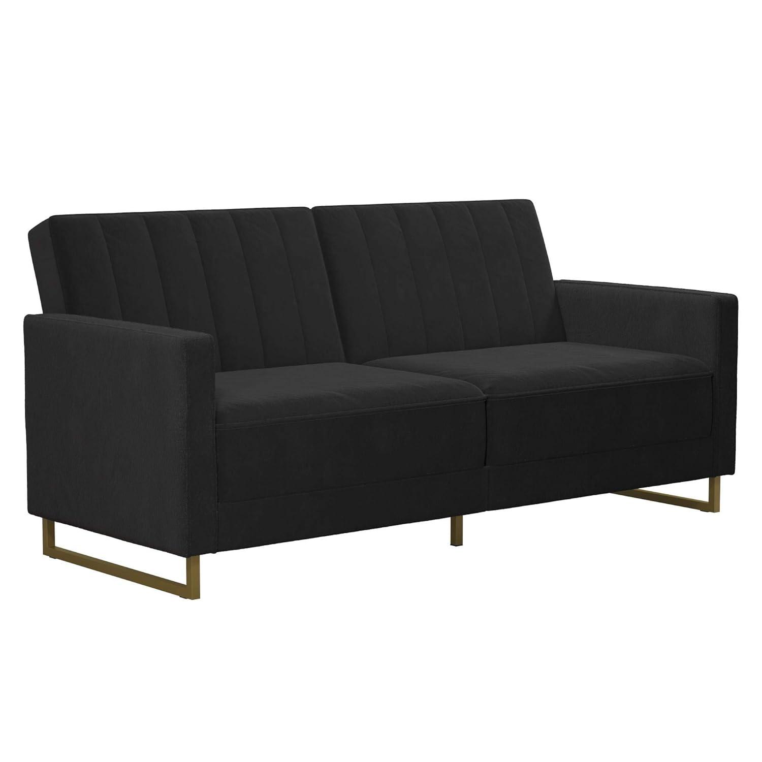 Skylar Full / Double 77'' Velvet Tufted Convertible Sofa