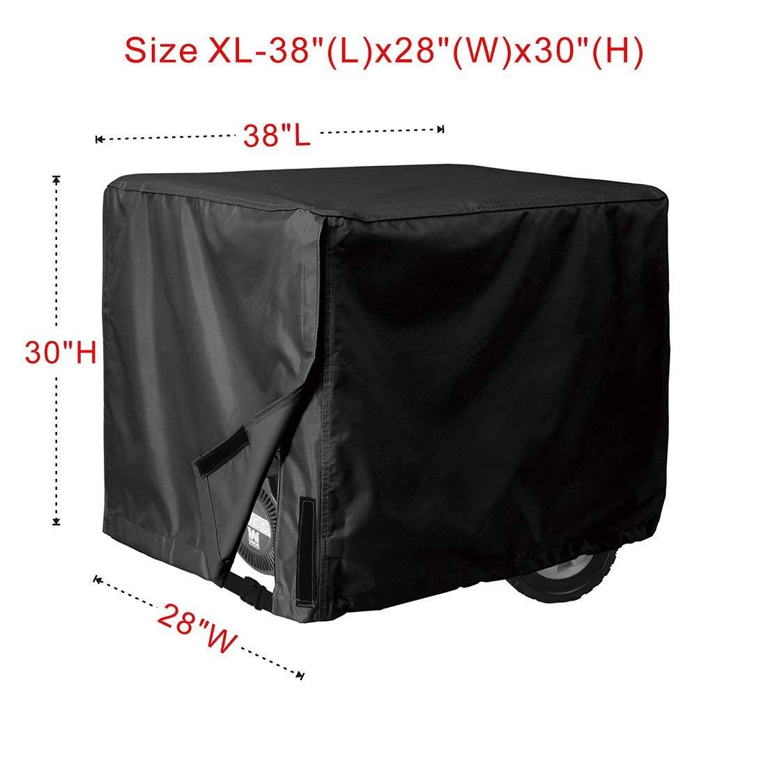 DanceeMangoos Porch Shield Waterproof Universal Generator Cover 38 x 28 x 30 inch - for Most Generators 5500-15000 Watt, Black