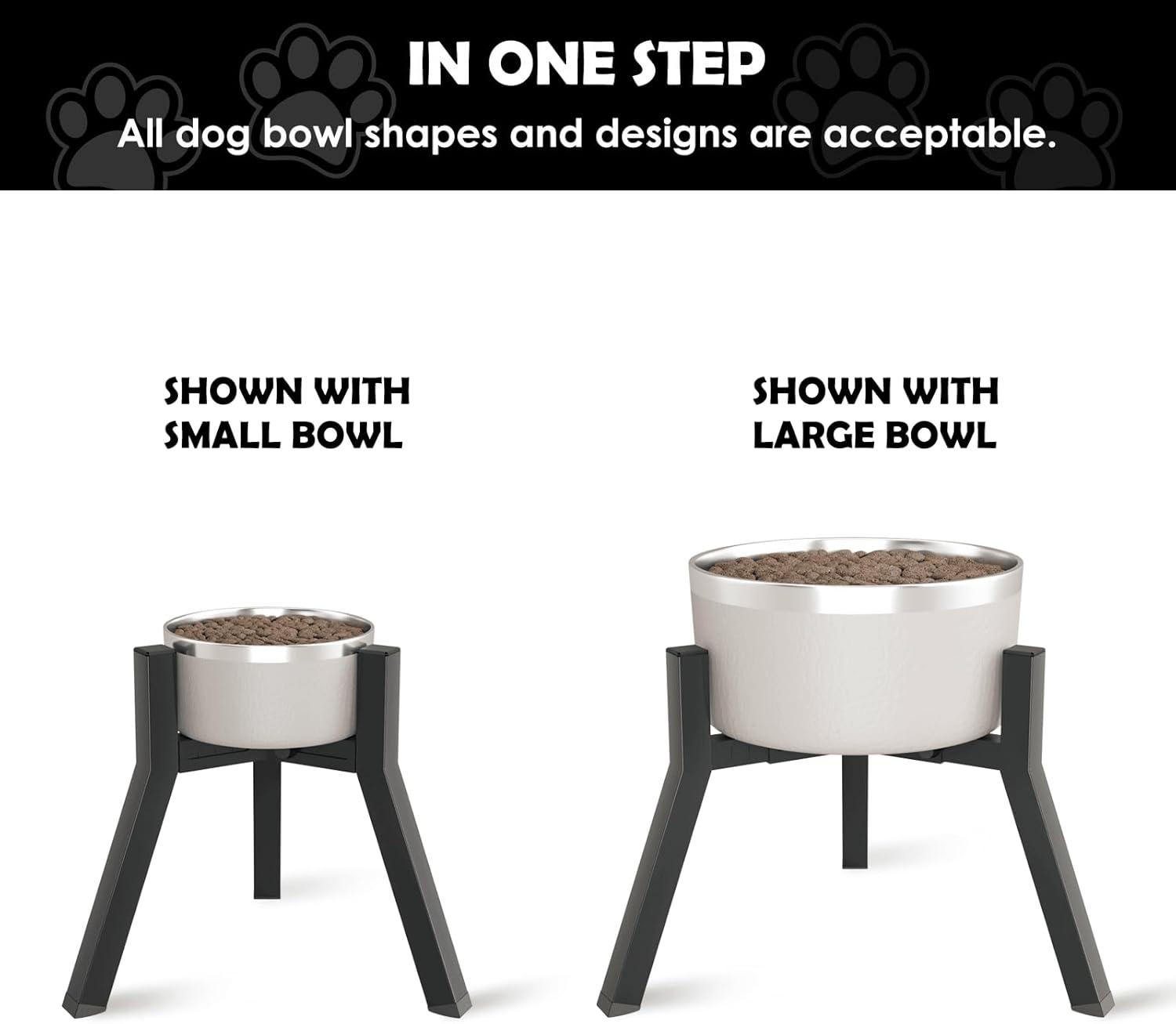 Raised Dog Bowl Stand for Large Dogs 11" Height Adjustable Width 7-10.6" Single Tall Elevated Dog Bowls Stand, Food & Water Feeder Bowl Holder for Large Breeds(Bowl Not Included)