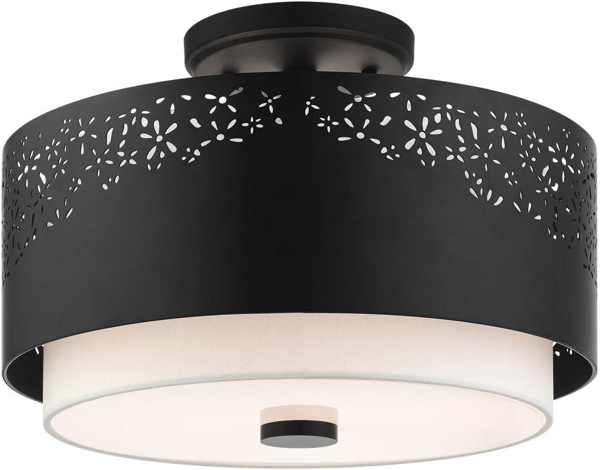 Livex Lighting Noria 3 - Light Semi-Flush Mount in  Black