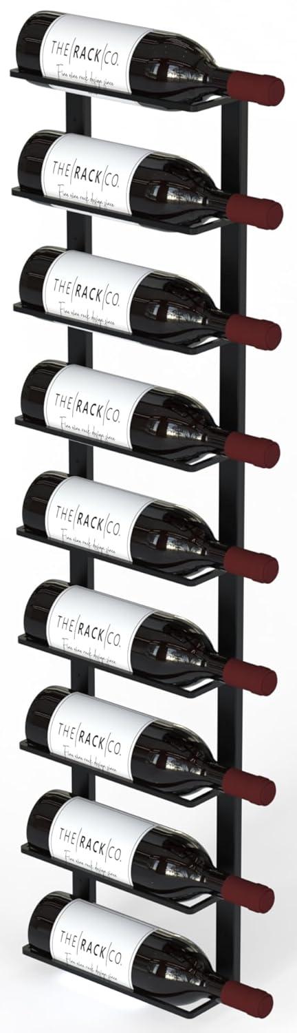 TheRackCo. Wall Series - Double Frame Wall Mount Wine Bottle Rack (9 Bottles) + Free Wine Bottle Opener Corkscrew