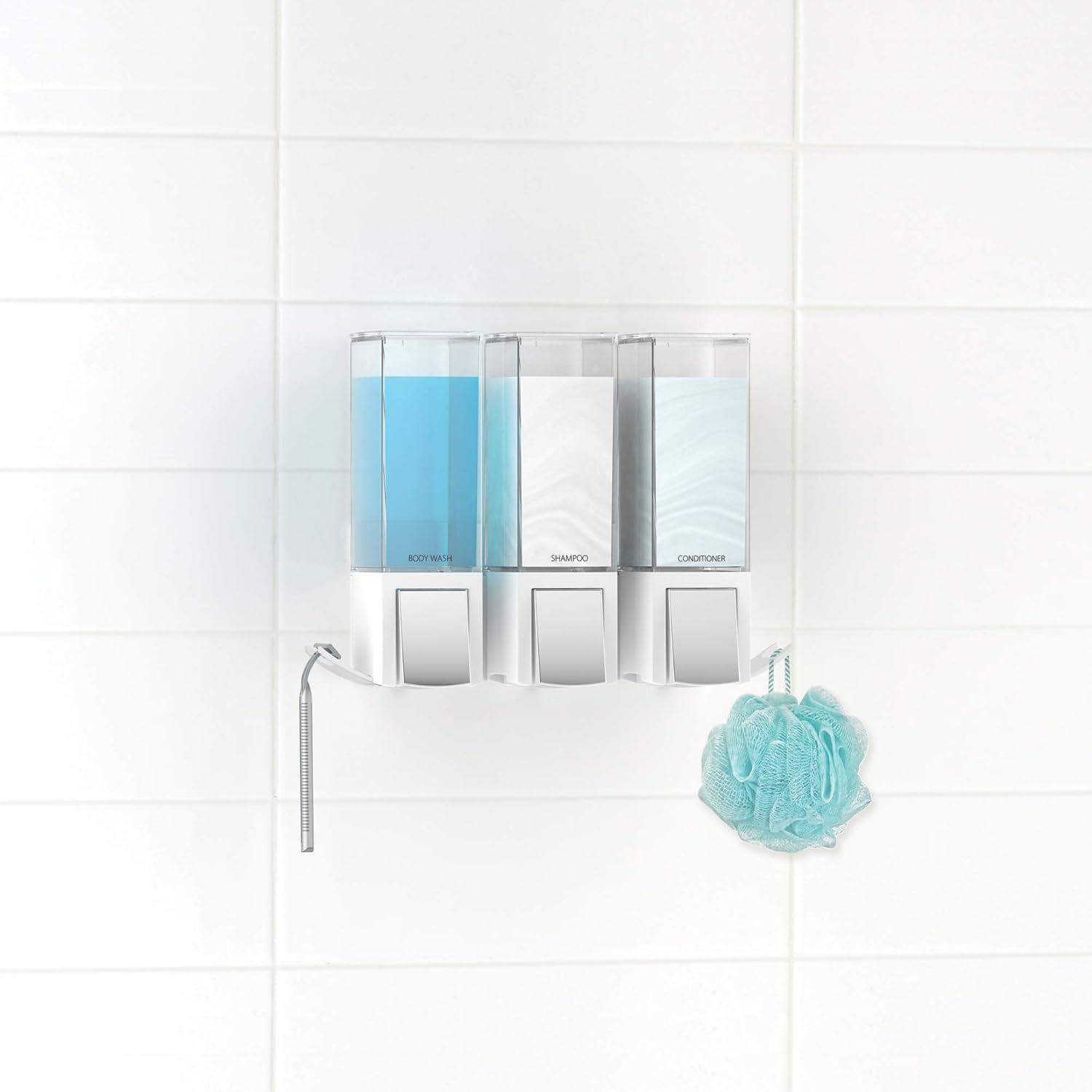 Better Living CLEVER Luxury Shower/Bath Liquid Wall Dispenser, White/Chrome