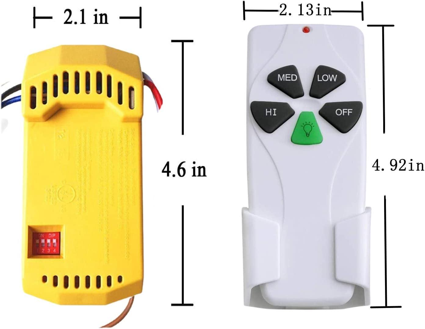 FAN-53T Ceiling Fan Remote Control Replacement for Hampton Bay Hunter Harbor Breeze Allen+Roth Replace 2AAZPFAN53T CHQ8BT7030T CHQ7030T UC7030T FAN53T FANHD L3HFAN35T