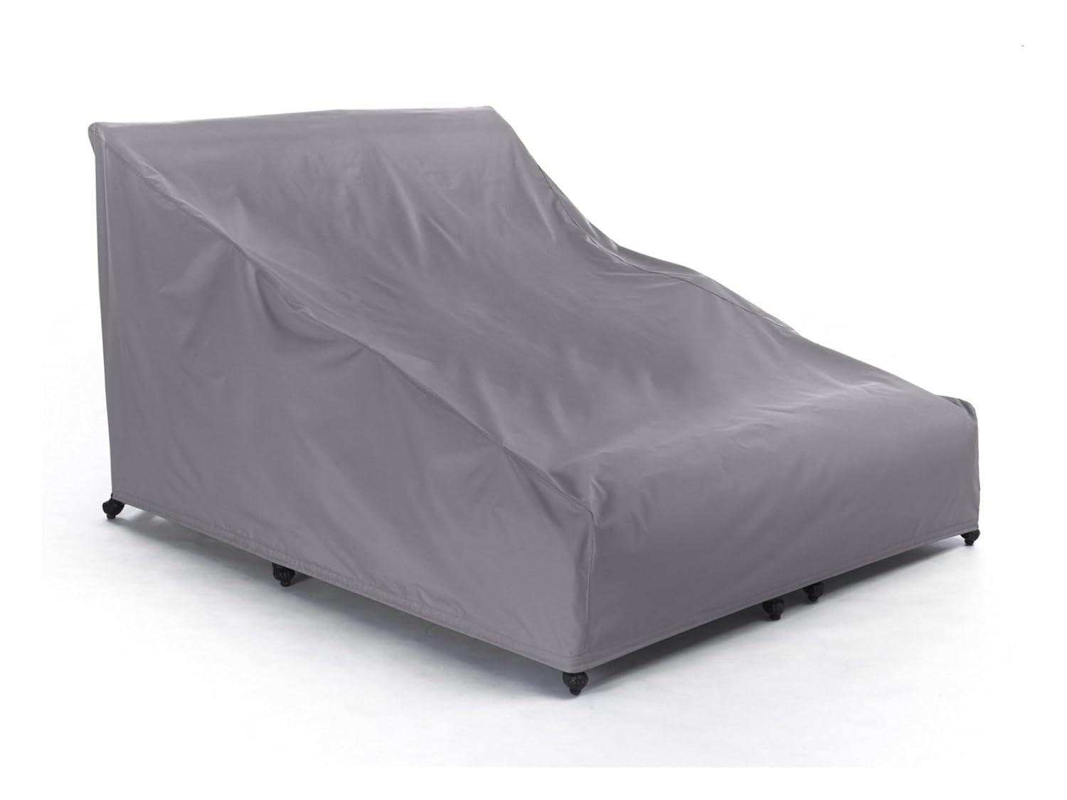 Covermates Outdoor Double Chaise Lounge Cover - Water Resistant Polyester, Drawcord Hem, Mesh Vents, Seating and Chair Covers, DOUBLE 58W x 78D x 34H, Charcoal