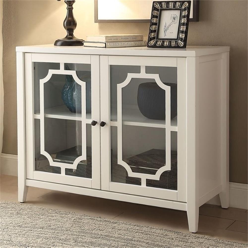 Acme Furniture Ceara Decorative Storage Cabinet White Finish